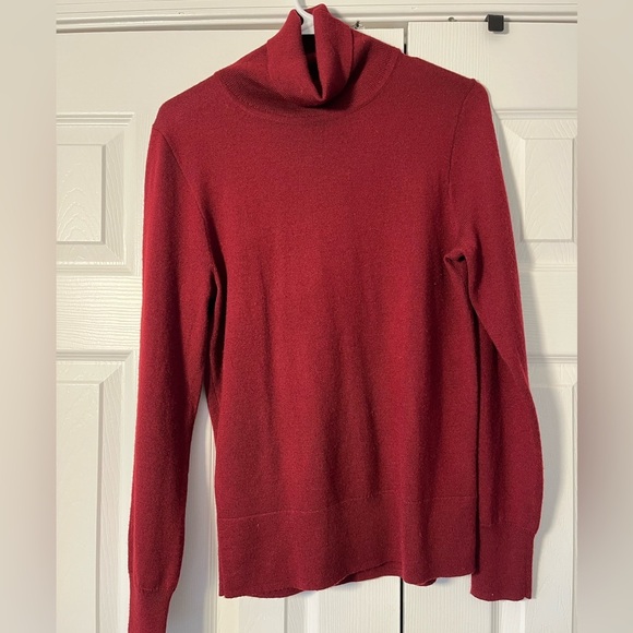 J. Crew Sweaters - J Crew Turtleneck Wool Blend Sweater Burgundy Wine Red Medium